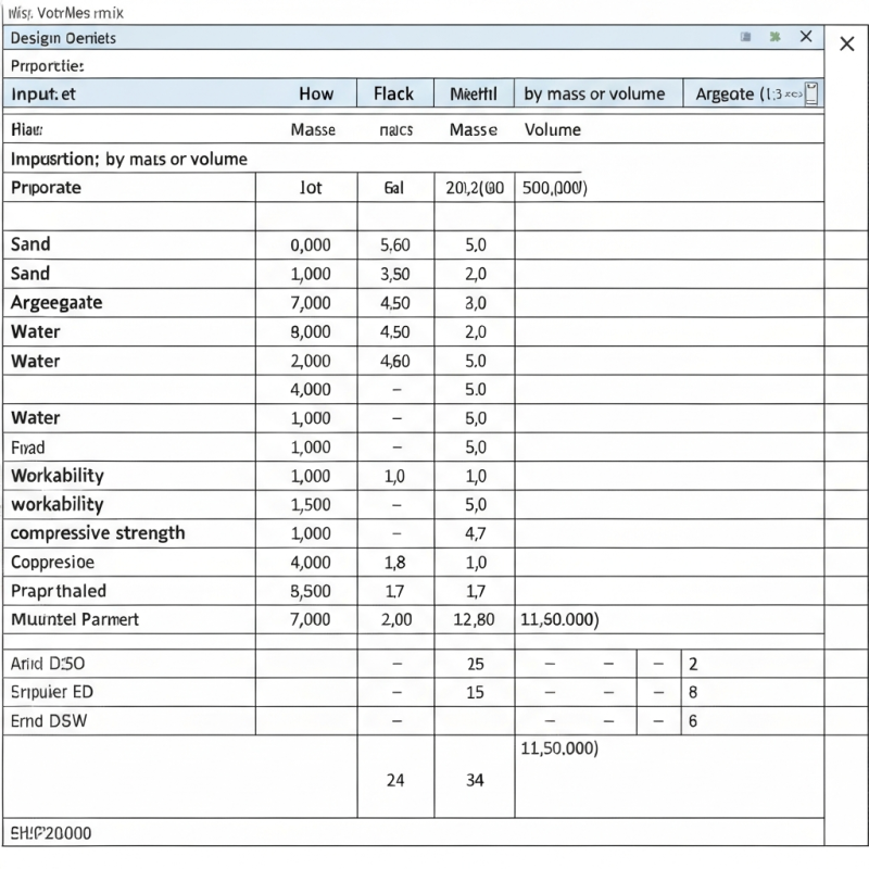 Concrete Mix Design Calculation (Manual Method)