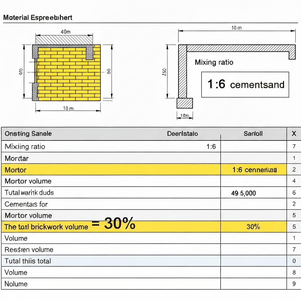 Mortar Quantity Estimation for Brickwork