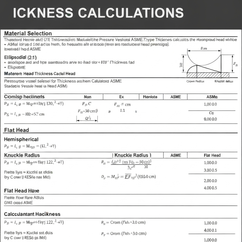 Pressure Vessel Head Thickness Calculation (Elliptical & Hemispherical)