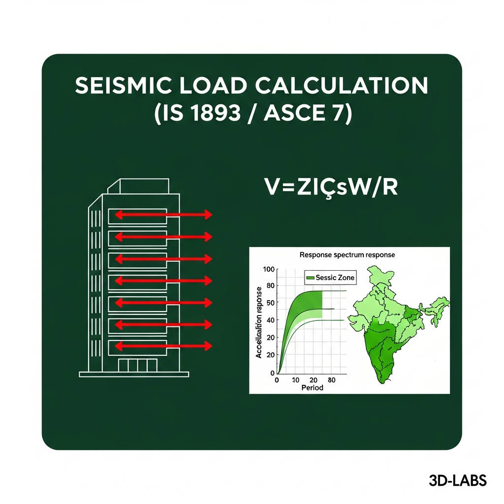 Seismic Load Calculation (IS 1893 / ASCE 7)