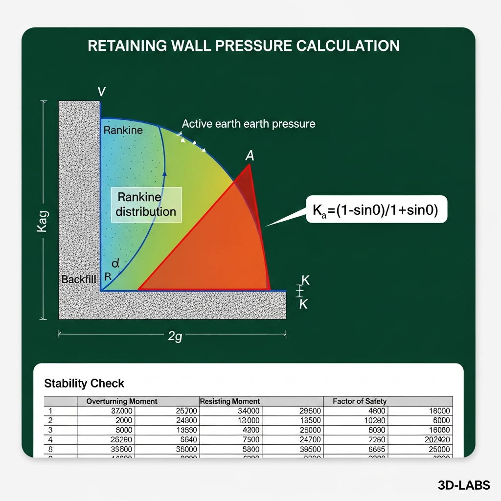 Retaining Wall Pressure Calculation