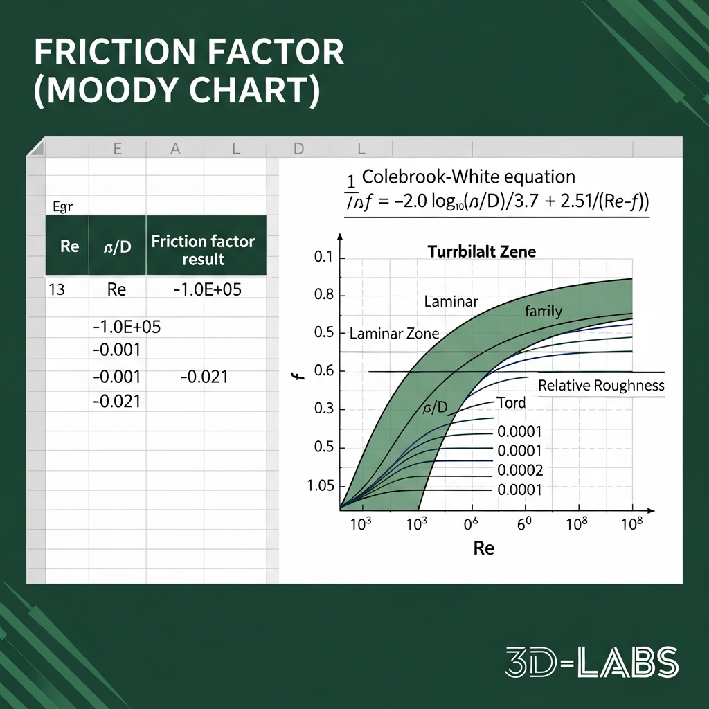 Friction Factor Calculation (Moody Chart)