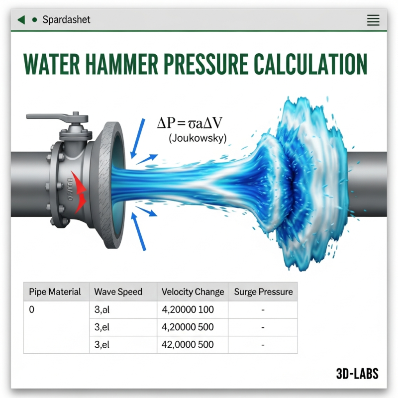 Water Hammer Pressure Calculation