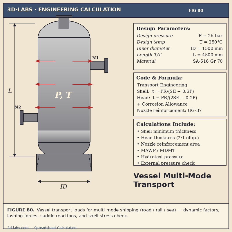 Vessel Multi-Mode Transport Loads Calculation — Combined Transport Excel