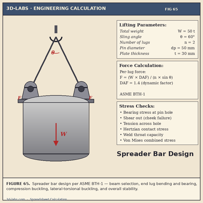 Spreader Bar Design Calculation — Lifting Beam Excel