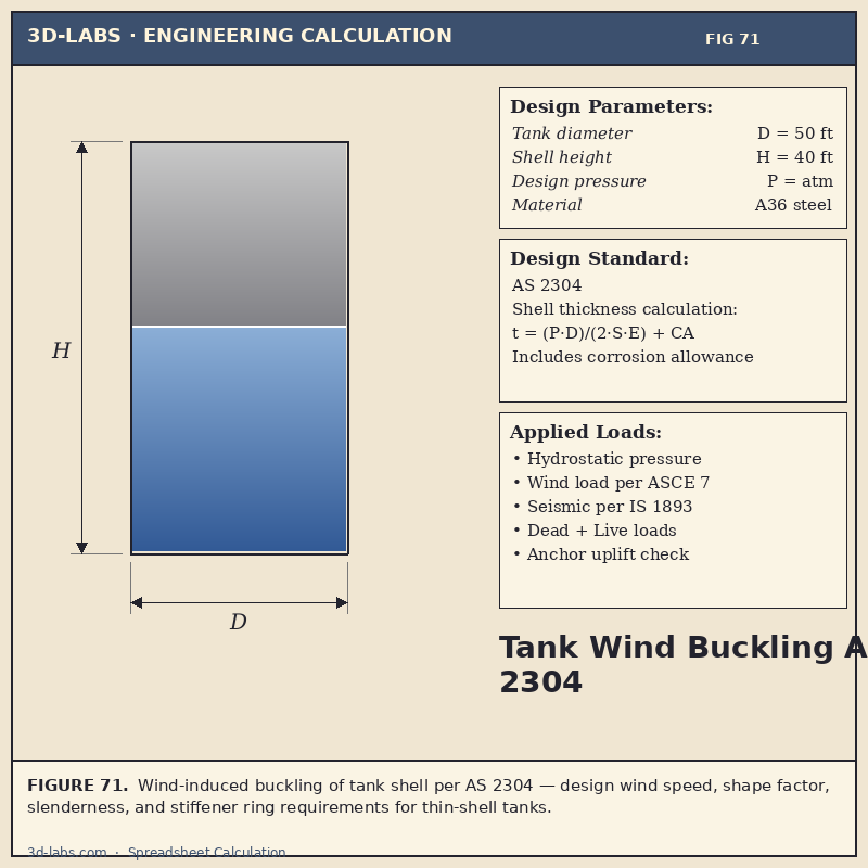 Tank Wind Buckling AS 2304 Calculation — Australian Water Tank Excel