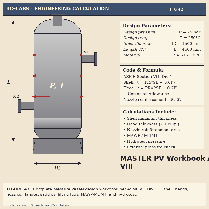 MASTER Pressure Vessel Design Workbook (ASME VIII Div 1) — Complete Excel