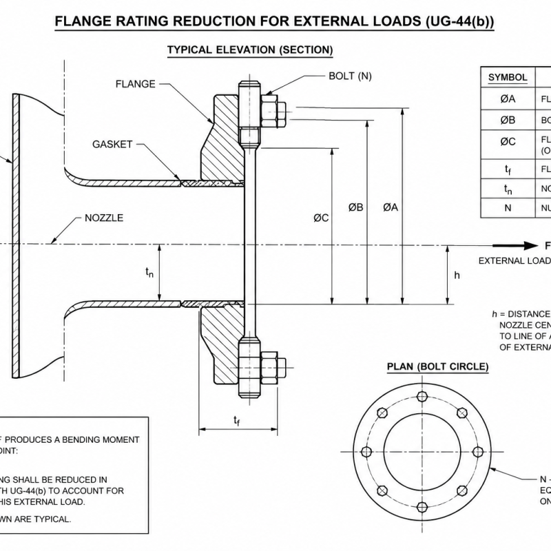 Flange Rating Reduction for External Loads (UG-44(b))
