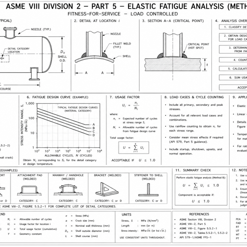 ASME VIII Div 2 Part 5 — Elastic Fatigue Analysis (Method B)