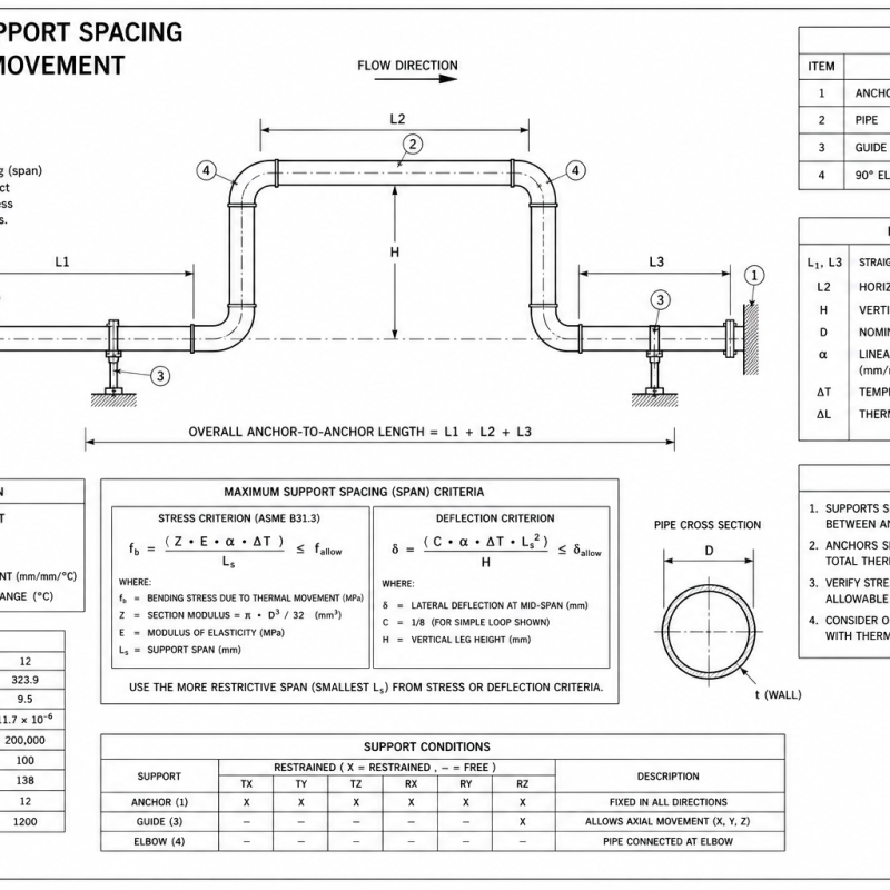 Pipe Span / Support Spacing for Thermal Movement
