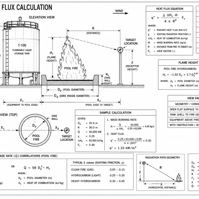 Pool Fire Heat Flux Calculation