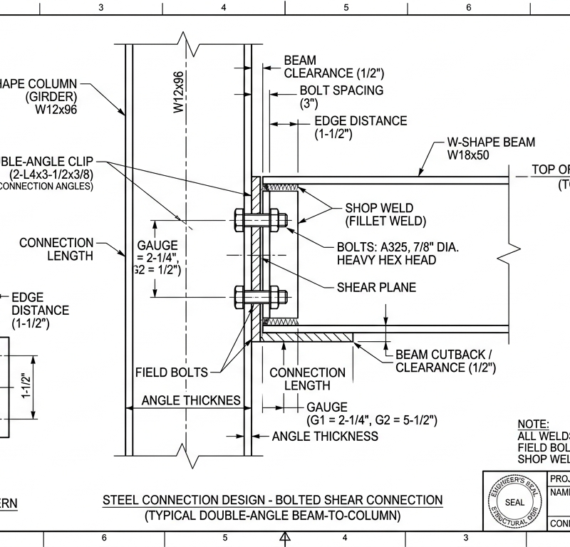 Steel Connection Design — Bolted Shear Connection