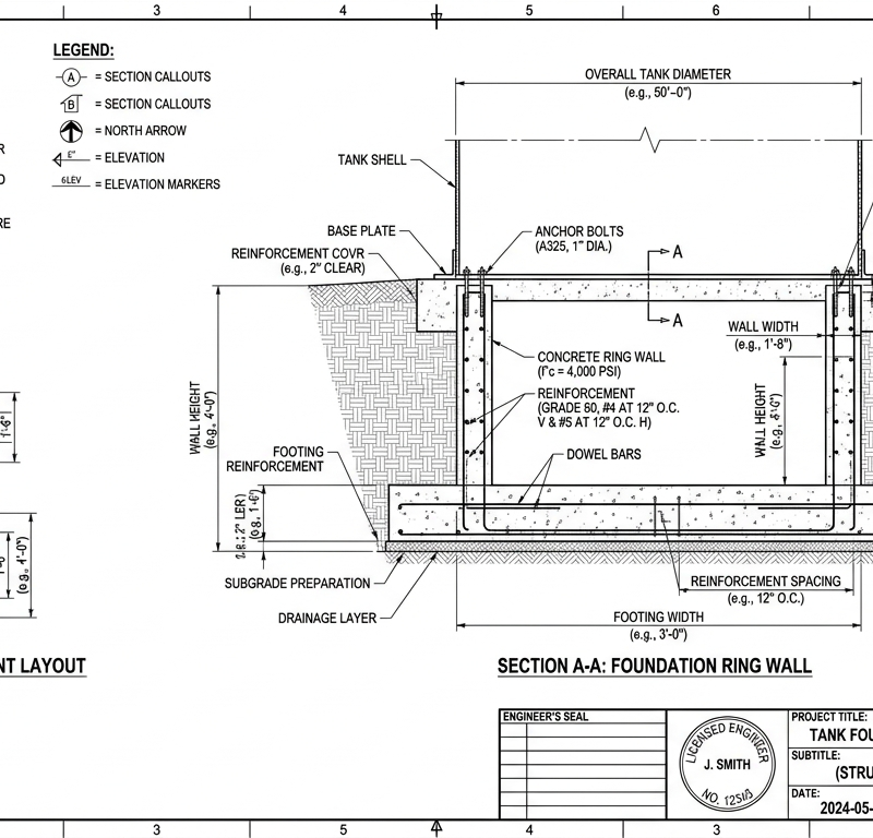 Tank Foundation Ring Wall — Concrete Design