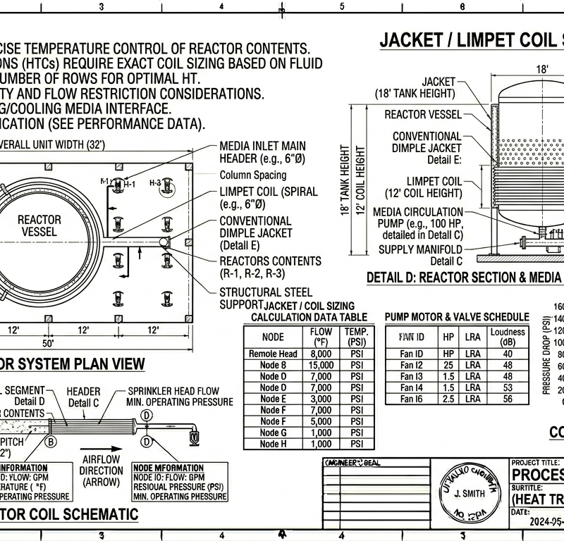 Jacket / Limpet Coil Sizing for Reactor