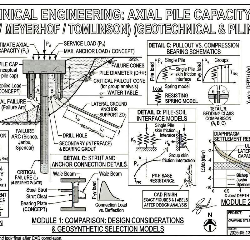 Pile Capacity — Axial (α / β / Meyerhof / Tomlinson)
