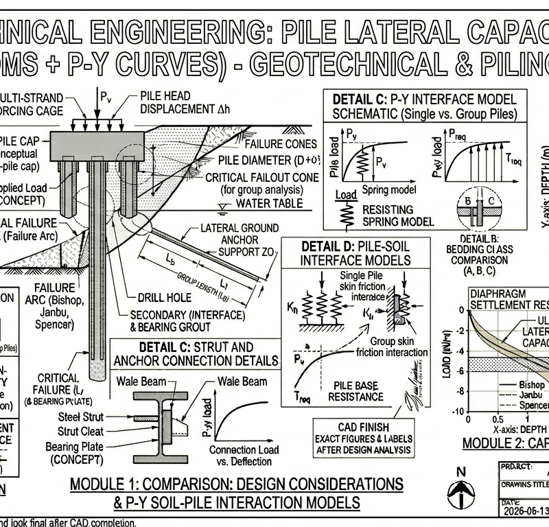 Pile Capacity — Lateral (Broms + p-y Curves)