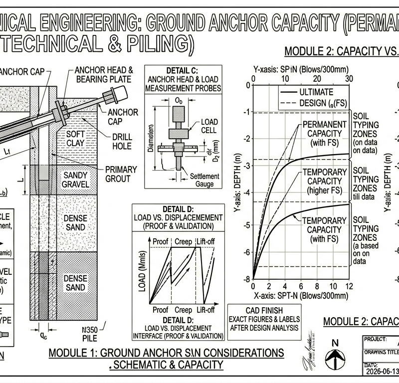 Ground Anchor Capacity (Permanent + Temporary)