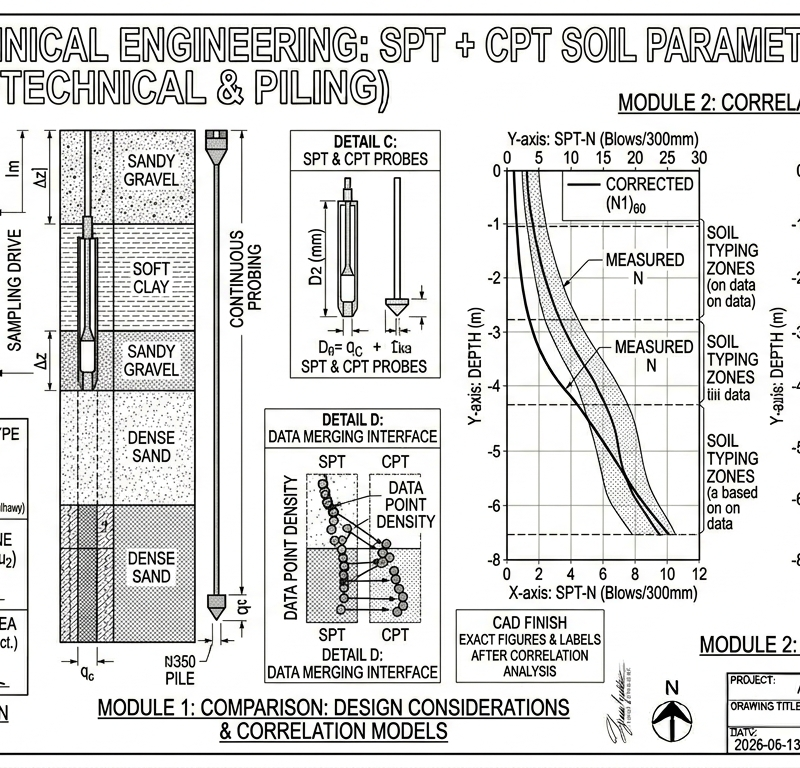 SPT + CPT Soil Parameter Correlation