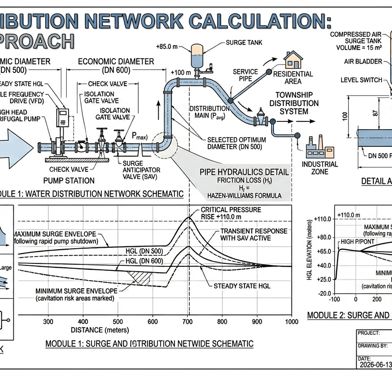 Water Distribution Network — Hardy Cross + EPANET-style