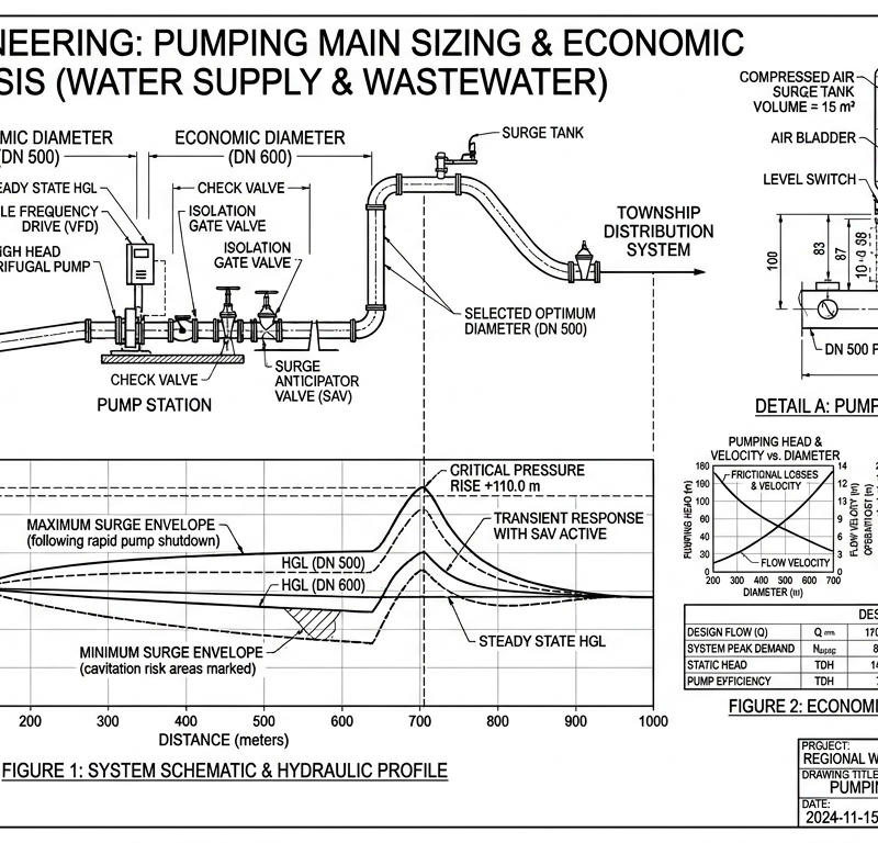 Pumping Main Sizing + Economic Diameter