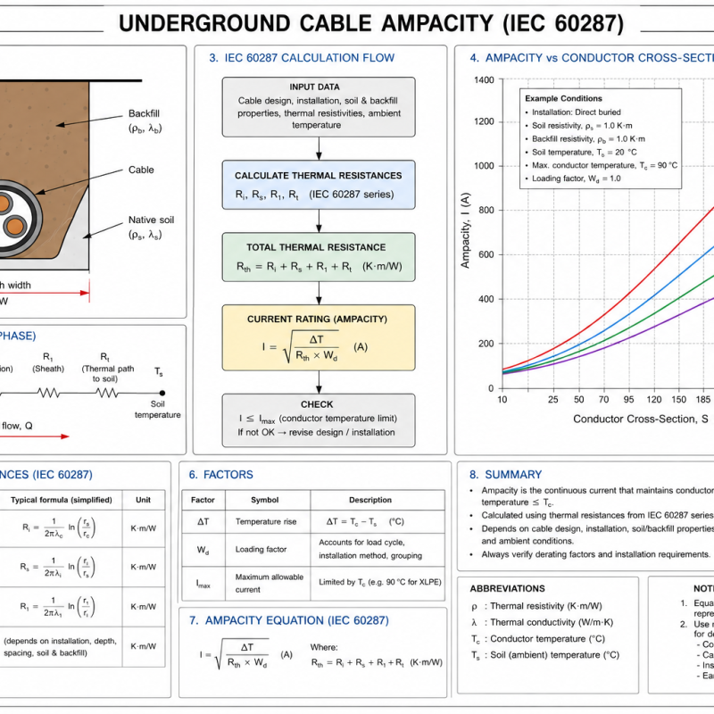 Underground Cable Ampacity (IEC 60287)
