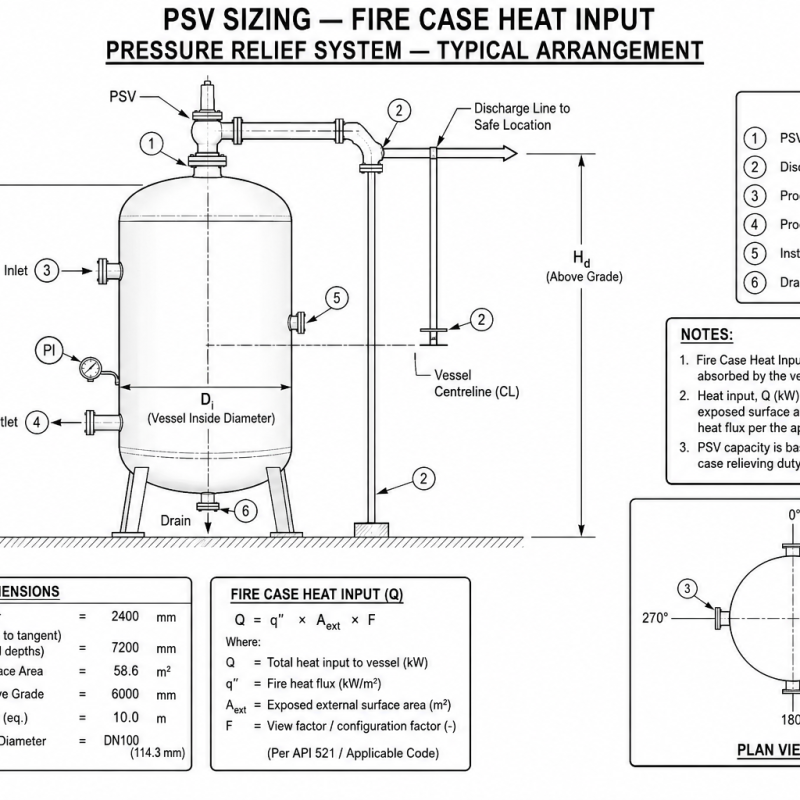 PSV Sizing — Fire Case Heat Input