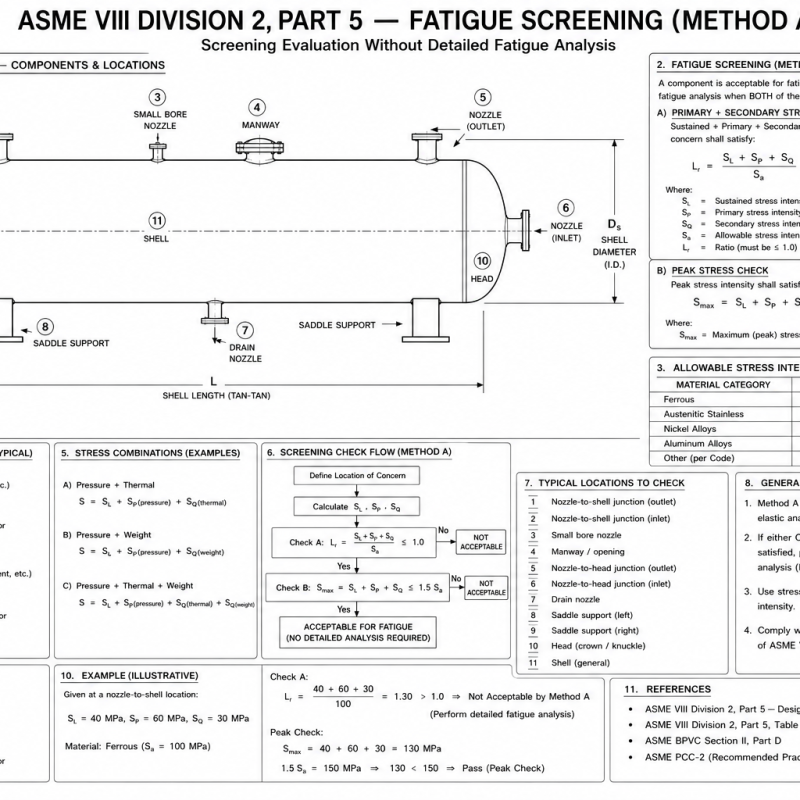 ASME VIII Div 2 Part 5 — Fatigue Screening (Method A)