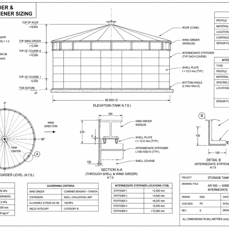 API 650 — Wind Girder & Intermediate Stiffener Sizing