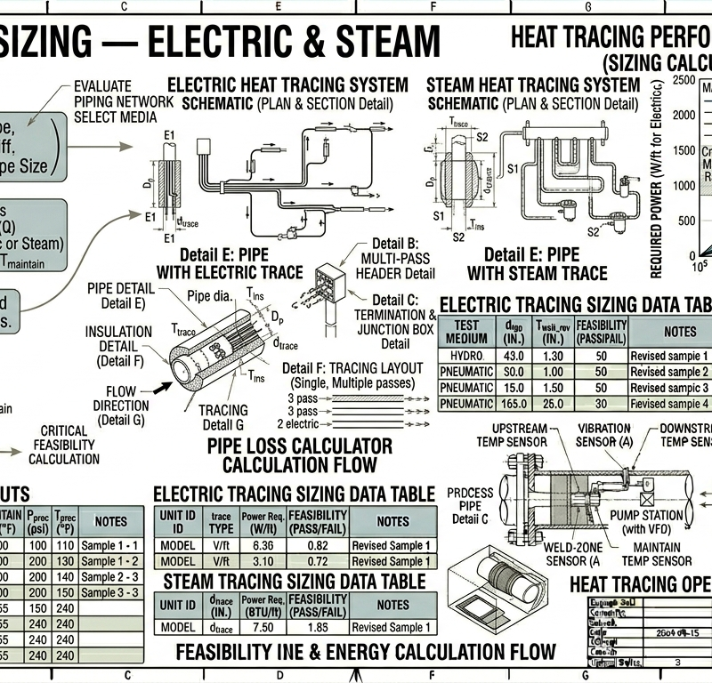 Heat Tracing Sizing — Electric & Steam