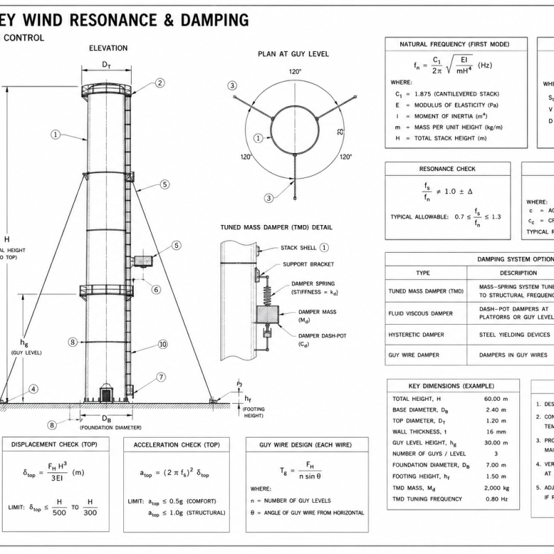 Stack / Chimney Wind Resonance & Damping