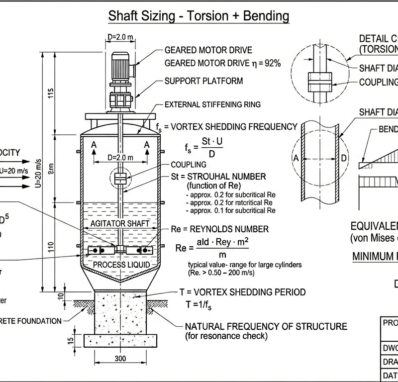 Shaft Sizing — Torsion + Bending