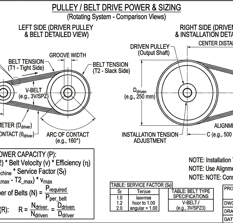 Pulley / Belt Drive Power & Sizing
