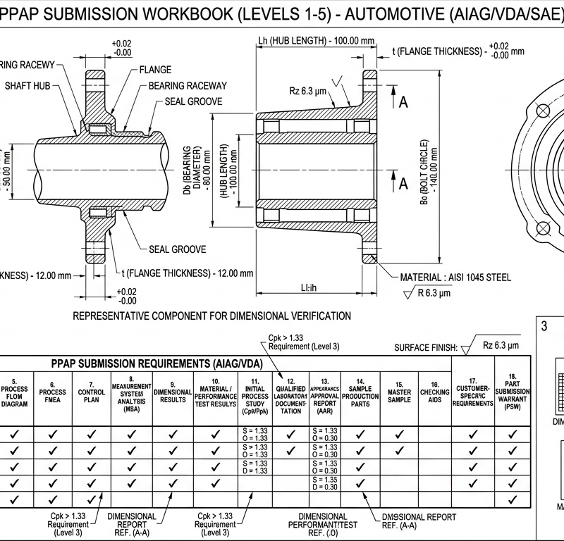 PPAP Submission Workbook (Levels 1-5)