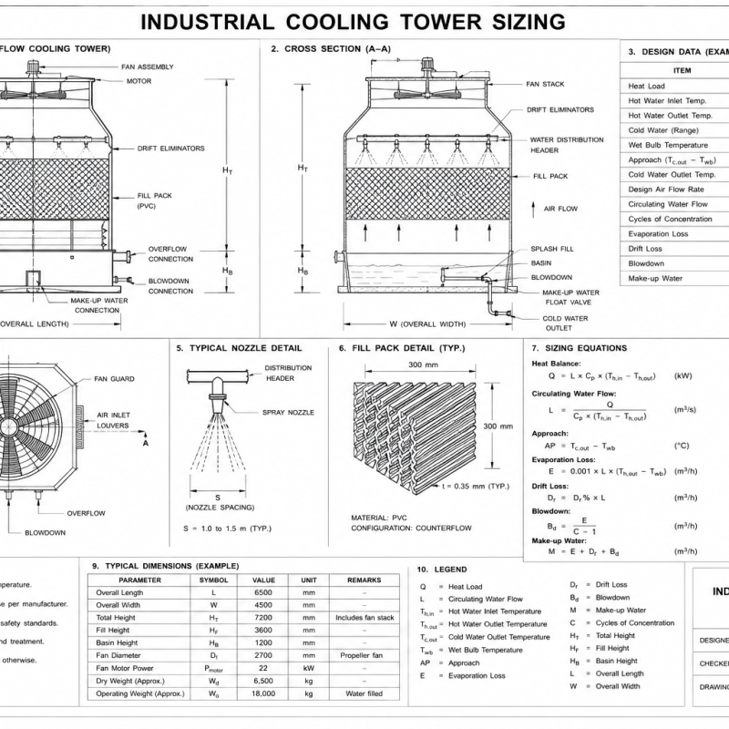 Industrial Cooling Tower Sizing