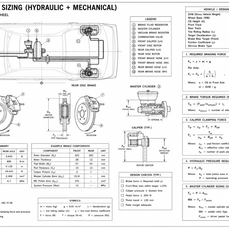 Brake System Sizing (Hydraulic + Mechanical)