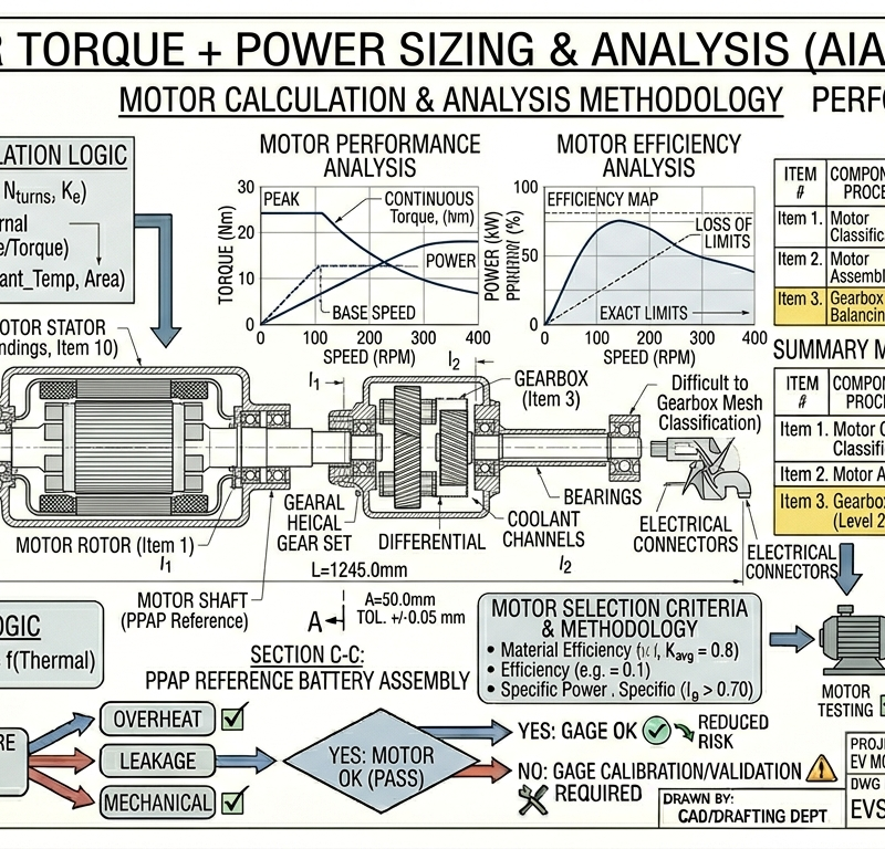 EV Motor Torque + Power Sizing