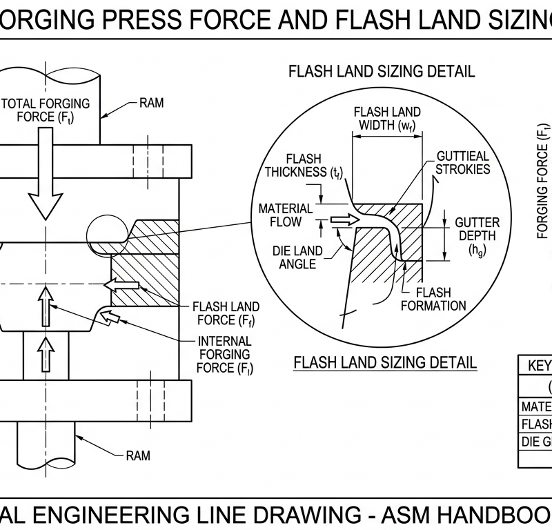 Forging Press Force + Flash Land Sizing