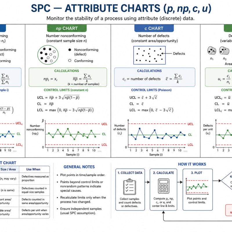 SPC — Attribute Charts (p, np, c, u)