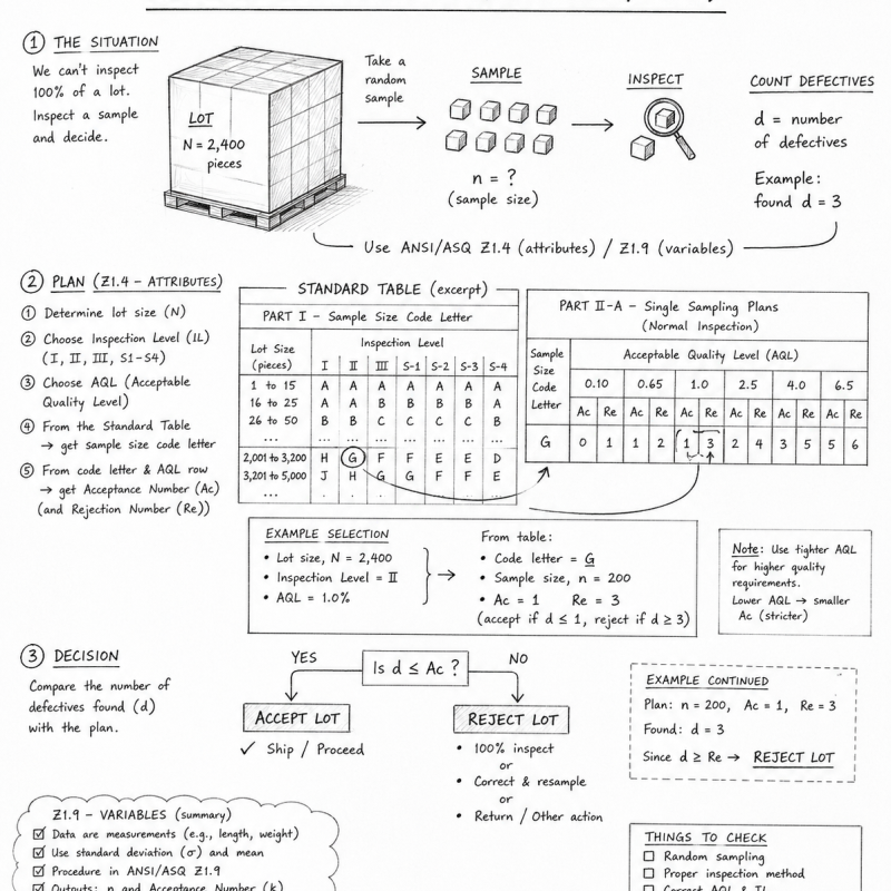 Acceptance Sampling (ANSI Z1.4 / Z1.9)