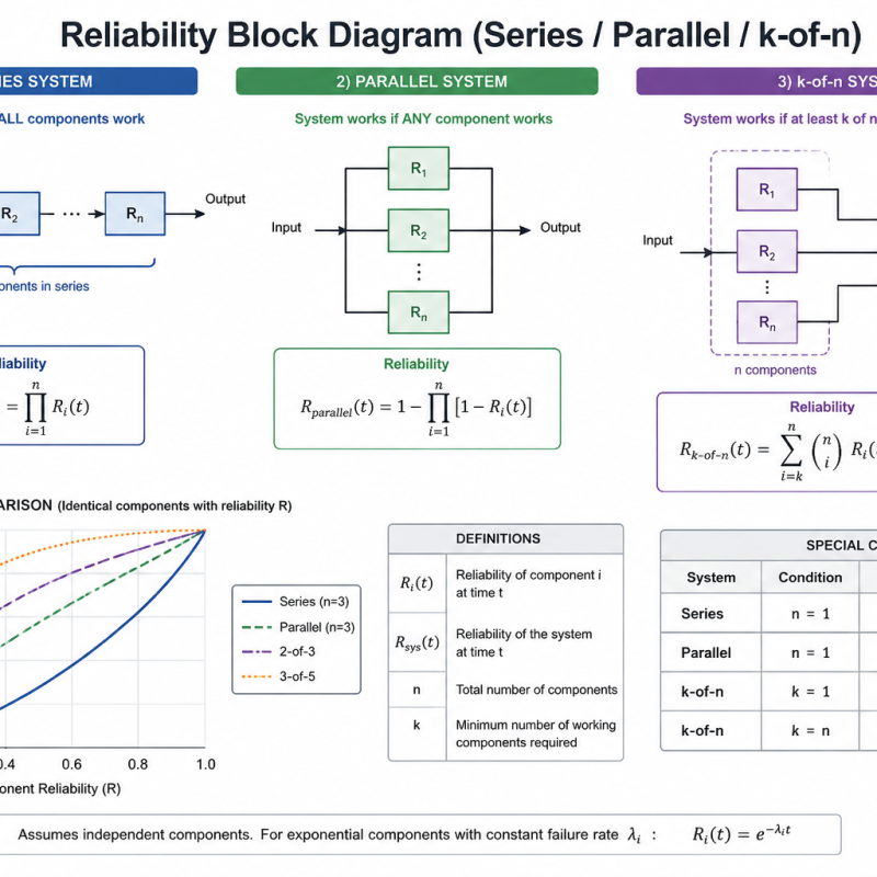 Reliability Block Diagram (Series / Parallel / k-of-n)