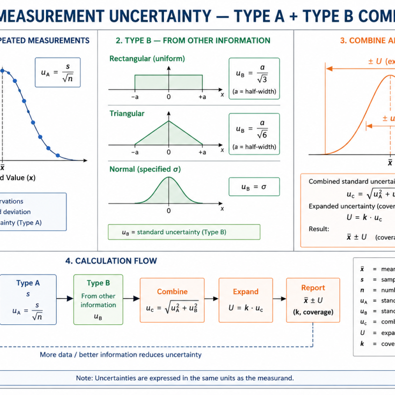 Measurement Uncertainty — Type A + Type B Combined
