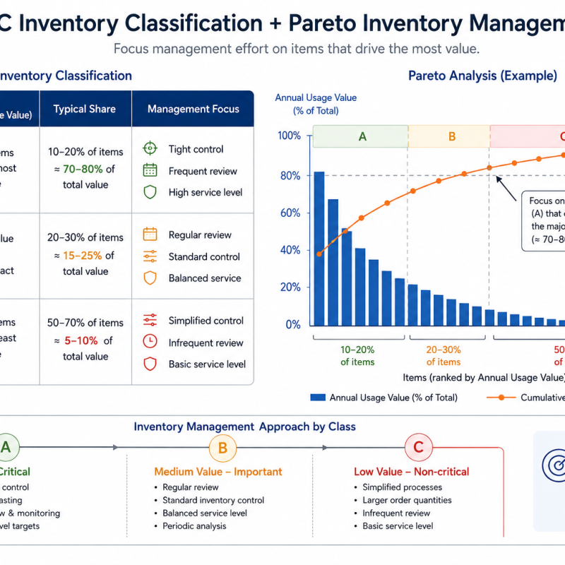 ABC Inventory Classification + Pareto