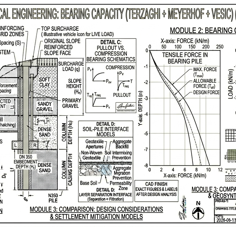 Bearing Capacity (Terzaghi + Meyerhof + Vesic)
