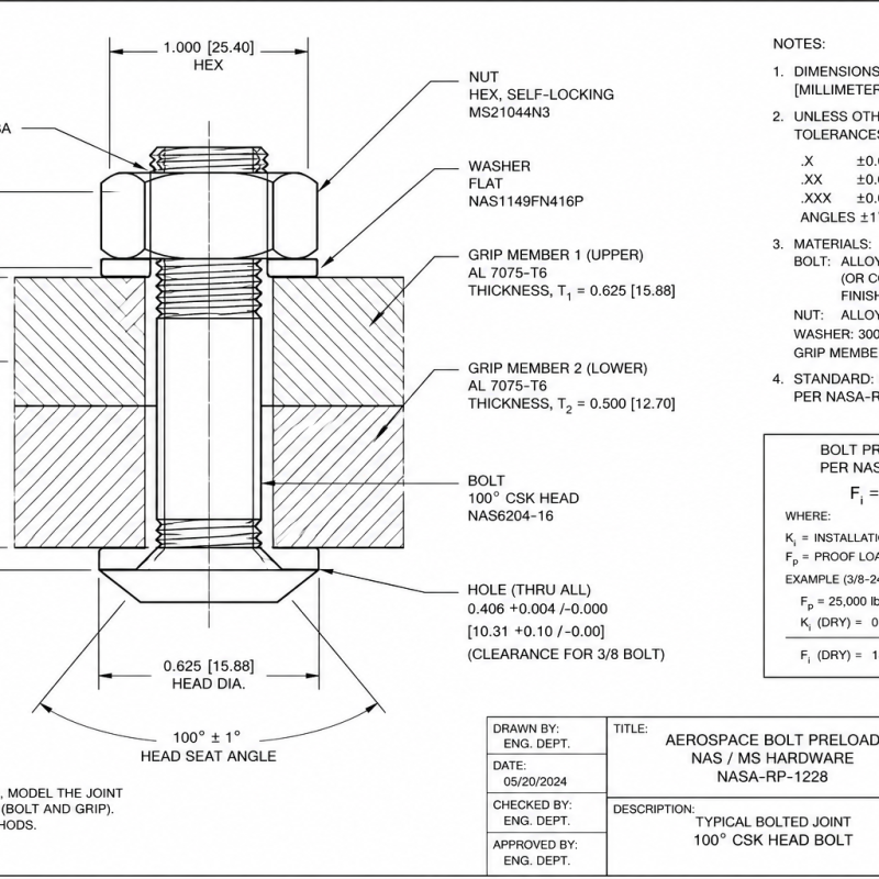 Aerospace Bolt Preload — NAS / MS Hardware