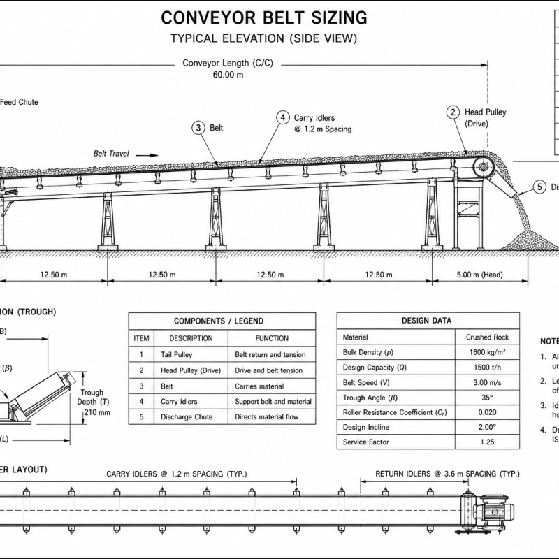 Conveyor Belt Sizing — CEMA + DIN 22101