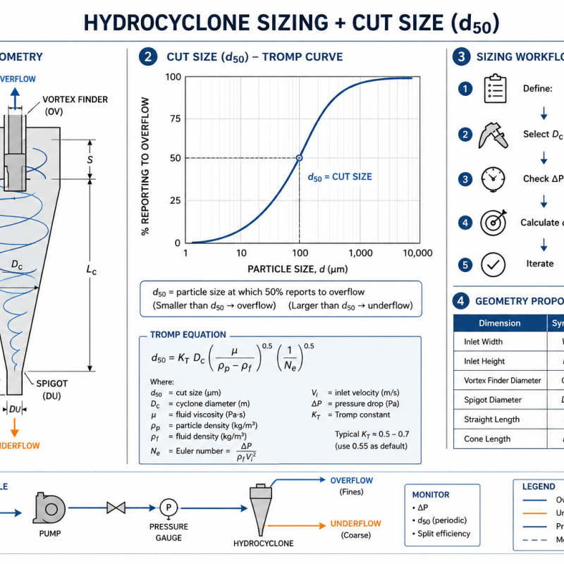 Hydrocyclone Sizing + Cut Size (d50)