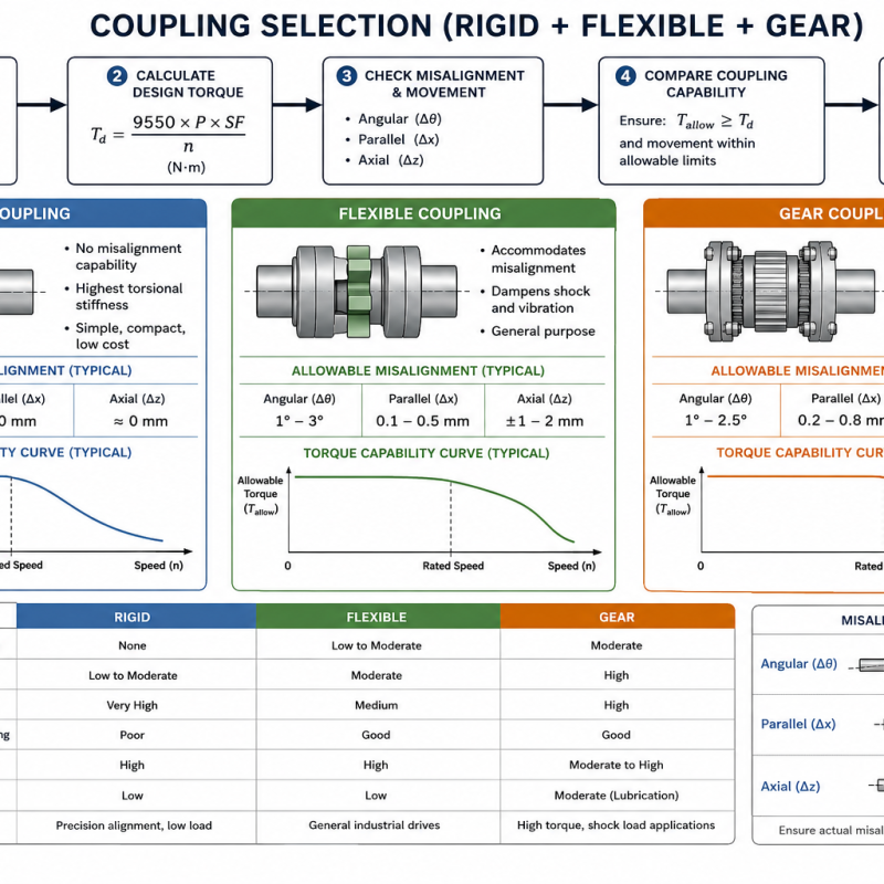 Coupling Selection (Rigid + Flexible + Gear)