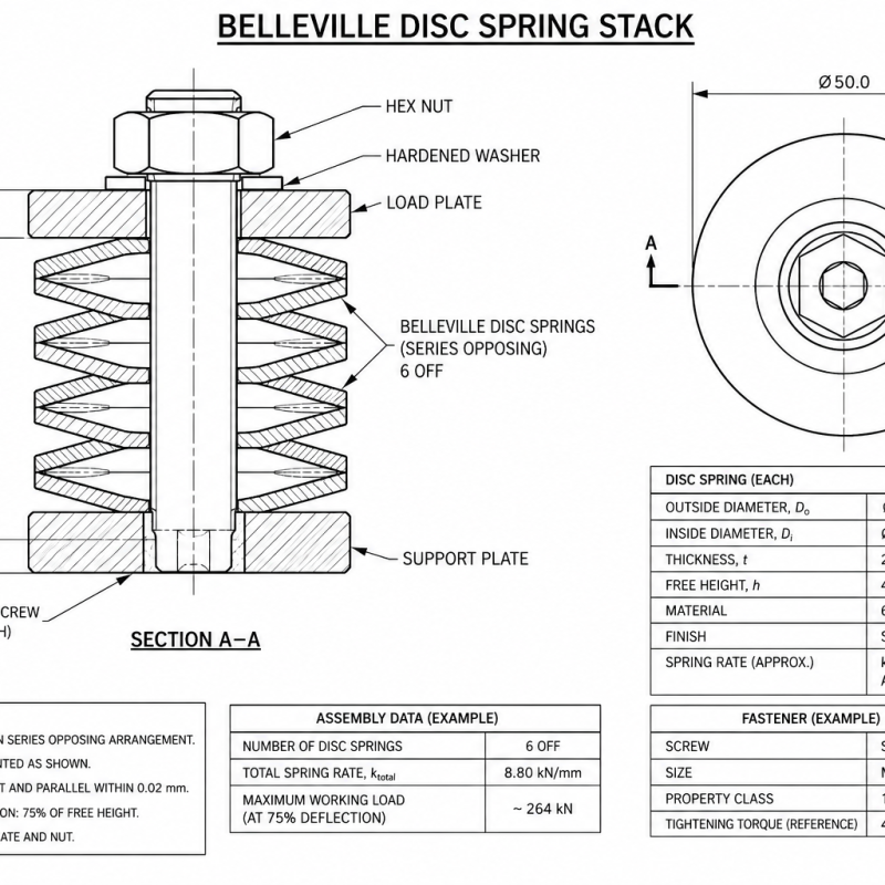 Belleville Disc Spring Stack