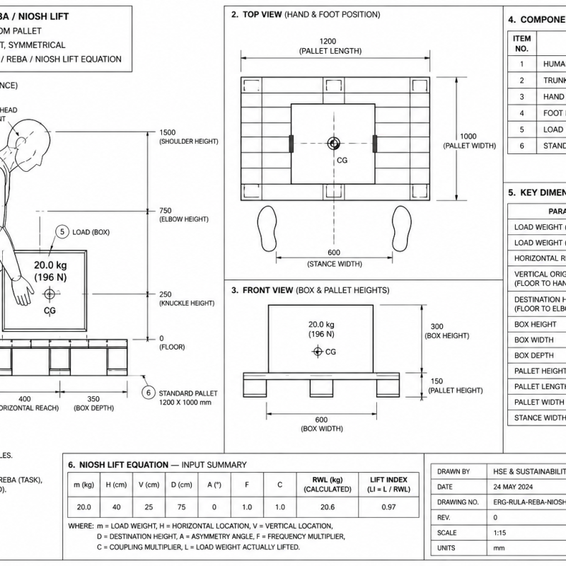 Ergonomics — RULA / REBA / NIOSH Lift
