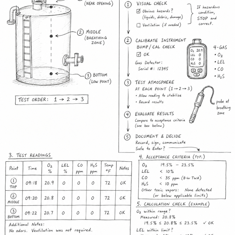 Confined Space Atmospheric Hazard Test Log